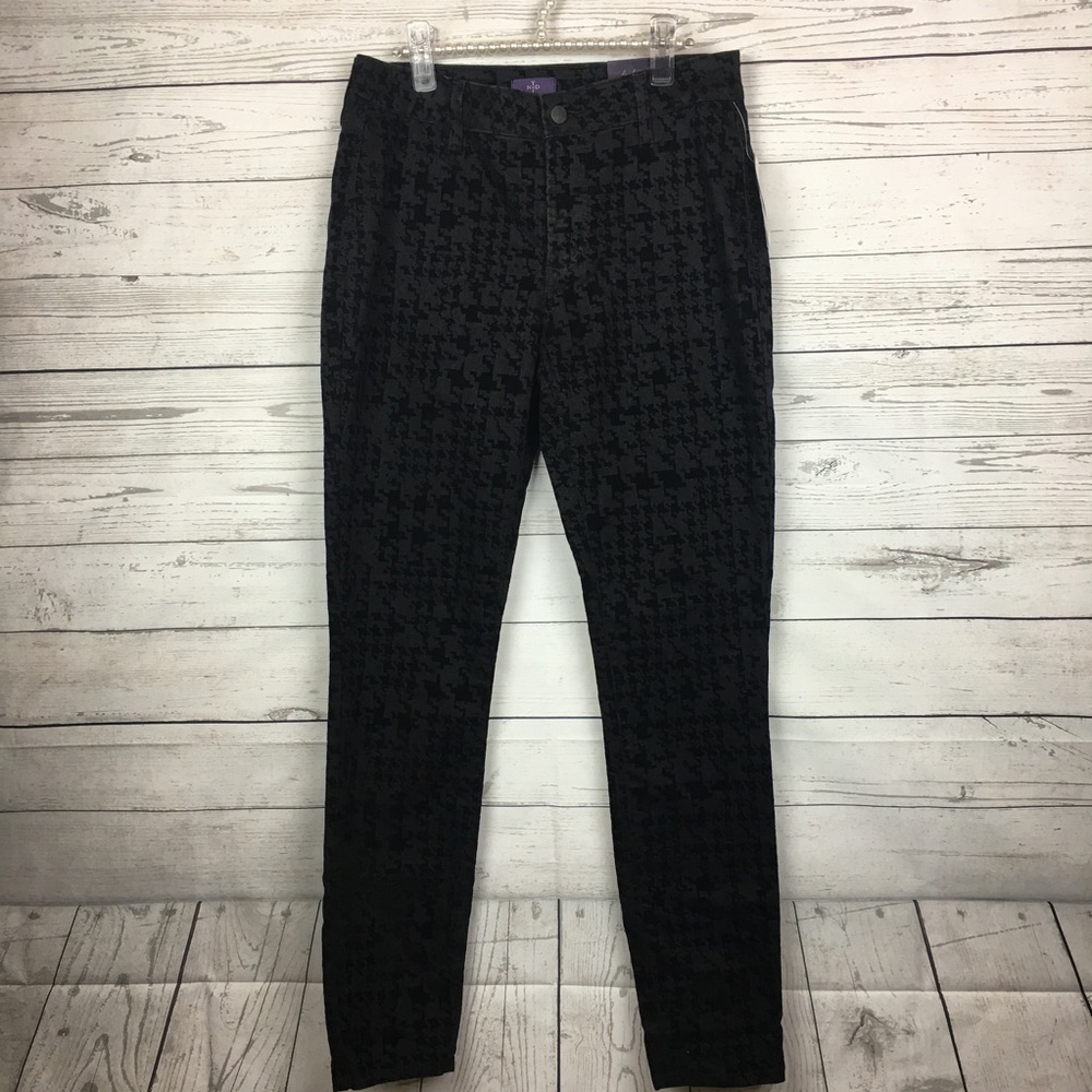 NYDJ Black Houndstooth Super Skinny Jeans Size 6