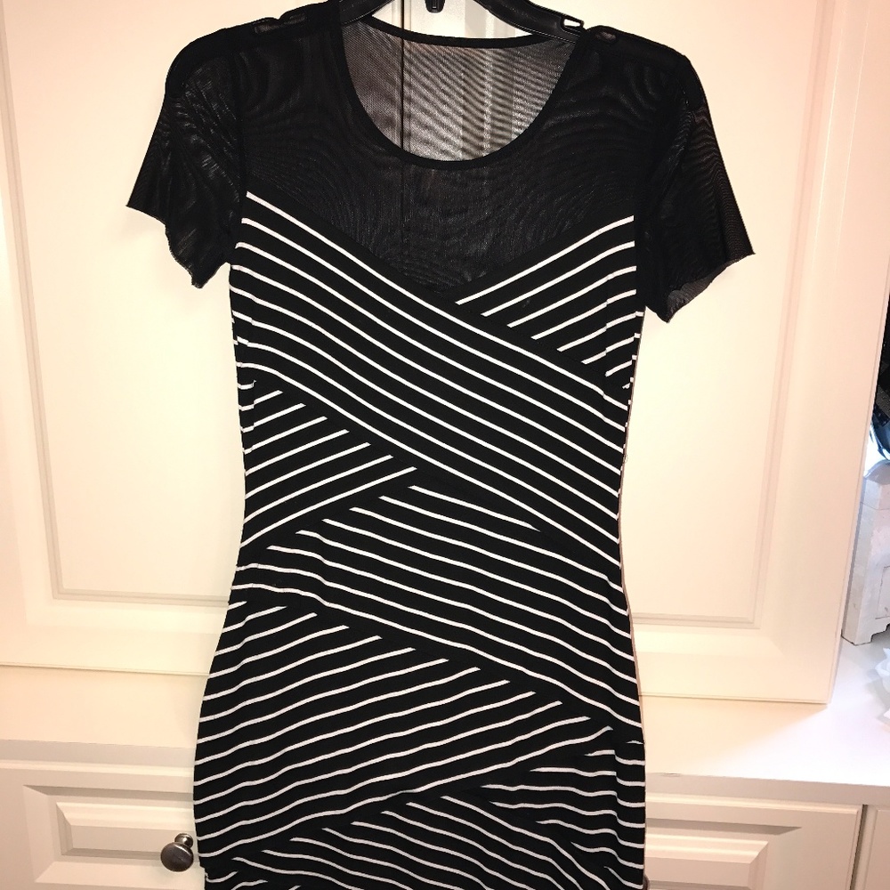 Baily 44 Black/White Striped Dress