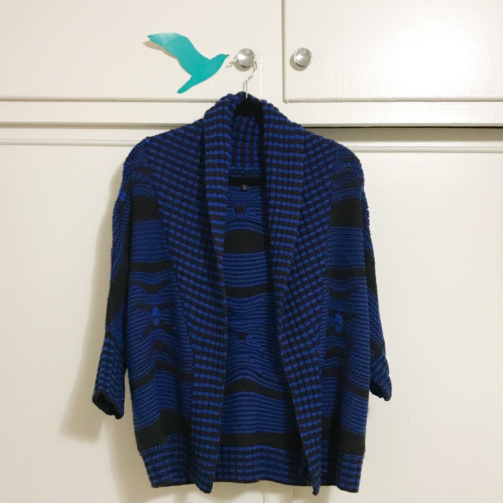 Express black and blue cardigan