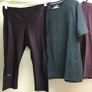 Work out capris and 2 shirts
