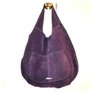 United Colors of Benetton purple-navy suede hobo