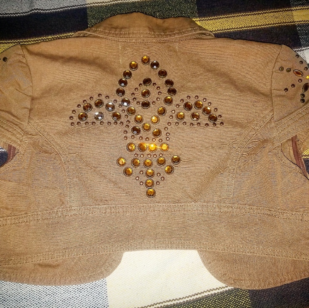 Denim Studded Mini Vest