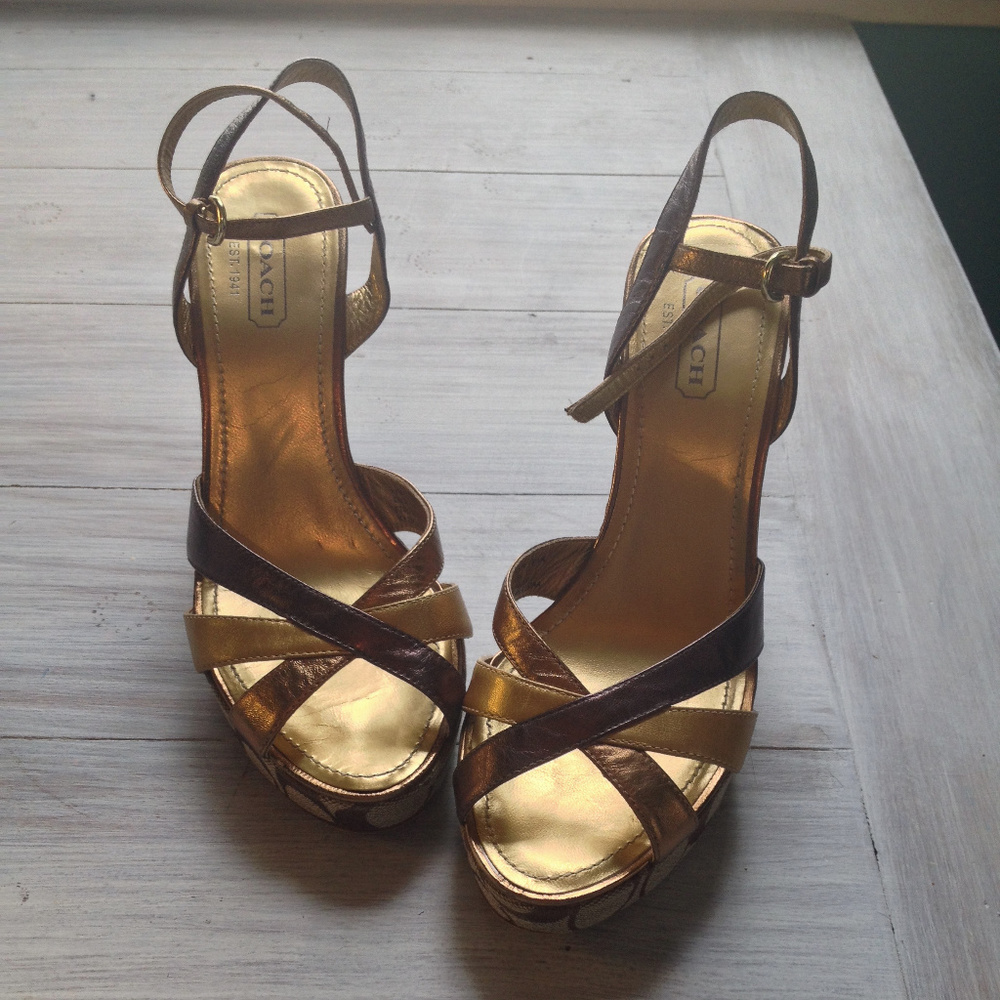 Coach Wedges Sz 8.5 Worn Once