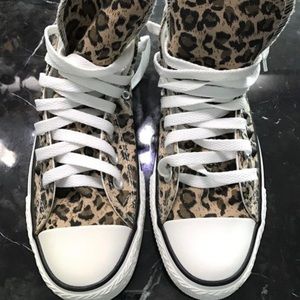 Converse -cheetah print with brass studs