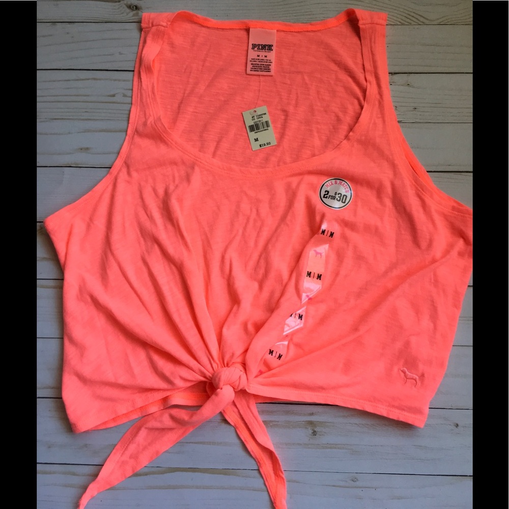 Victoria Secret Pink hot pink tie Tank