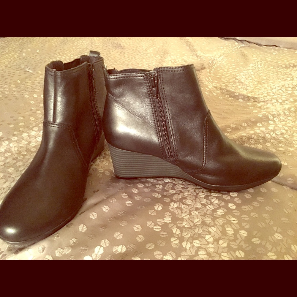 Clarks Black Leather Boots