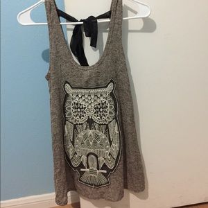NWOT A'Gaci Knit Owl Tank Top