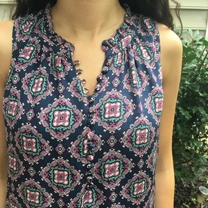 J crew sleeveless print top