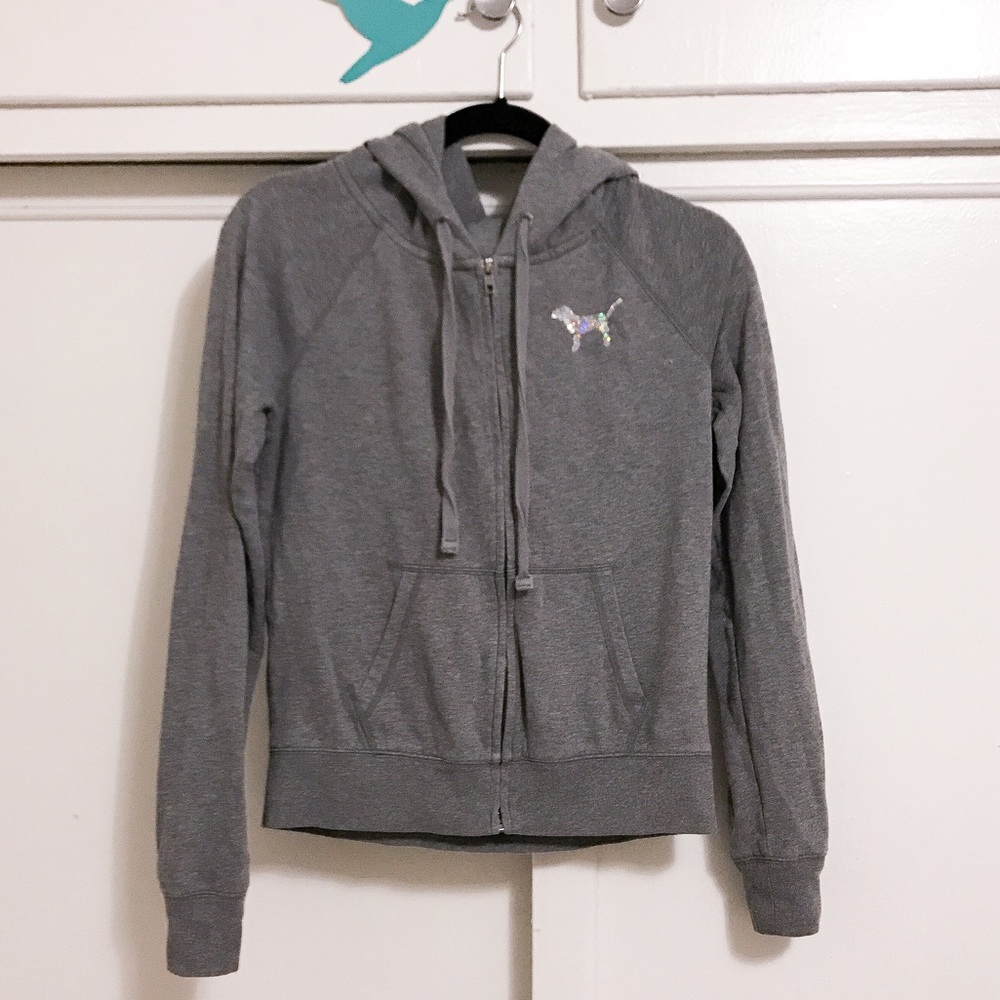 PINK gray hoodie
