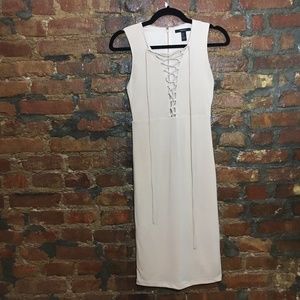 Deep-V / Plunge Neck Ivory Midi