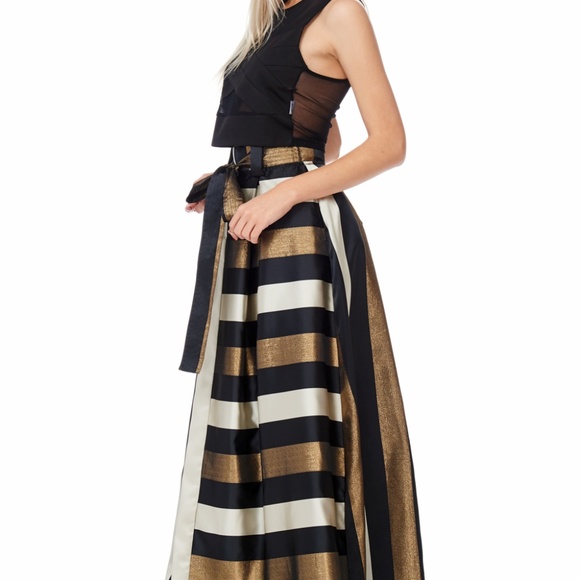 TOV Gold Striped Tiffany Skirt - Picture 3 of 4