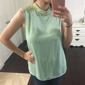 Studded sleeveless dressy shirt