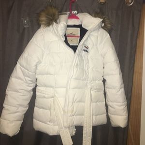 White, puffy, winter coat