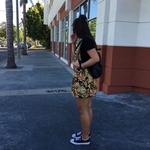 Free People Yellow Floral jumper dress