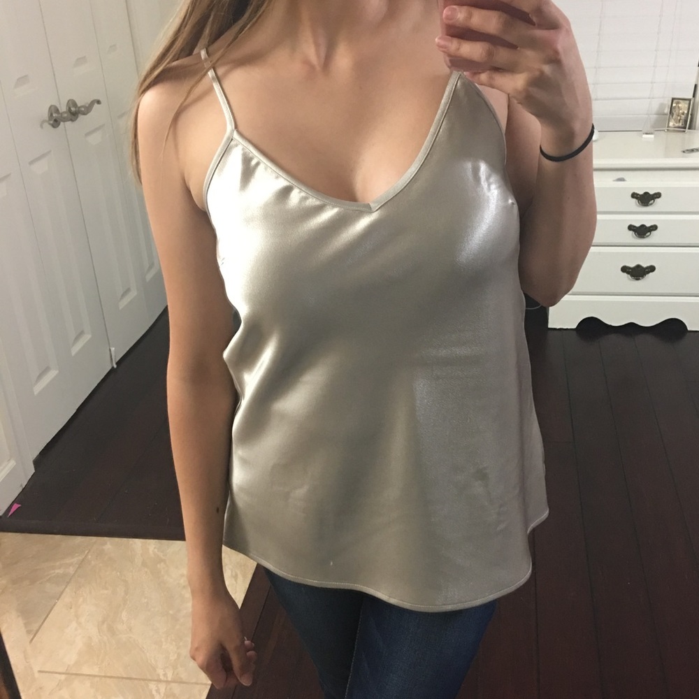 Gold metallic tank top