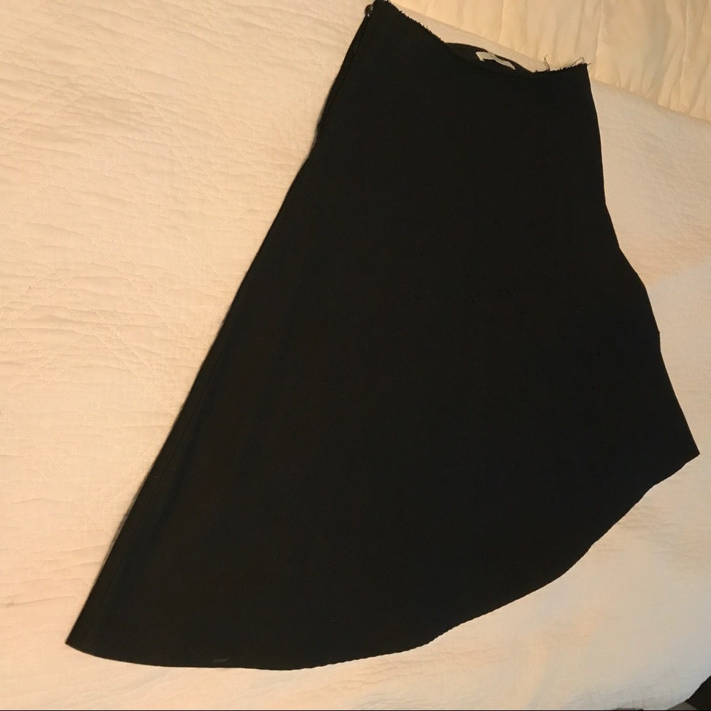 Droidzik black asymmetrical twill skirt