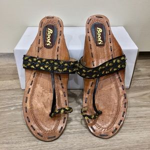 Black and gold India style sandals