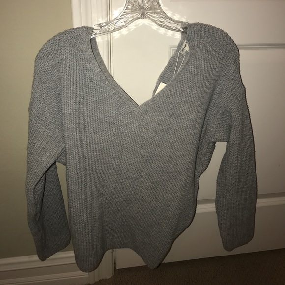 Grey Sweater with Knot Back - Picture 1 of 3