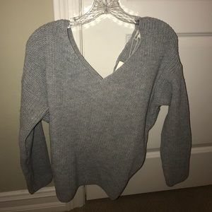 Grey Sweater with Knot Back
