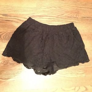 Black lace shorts
