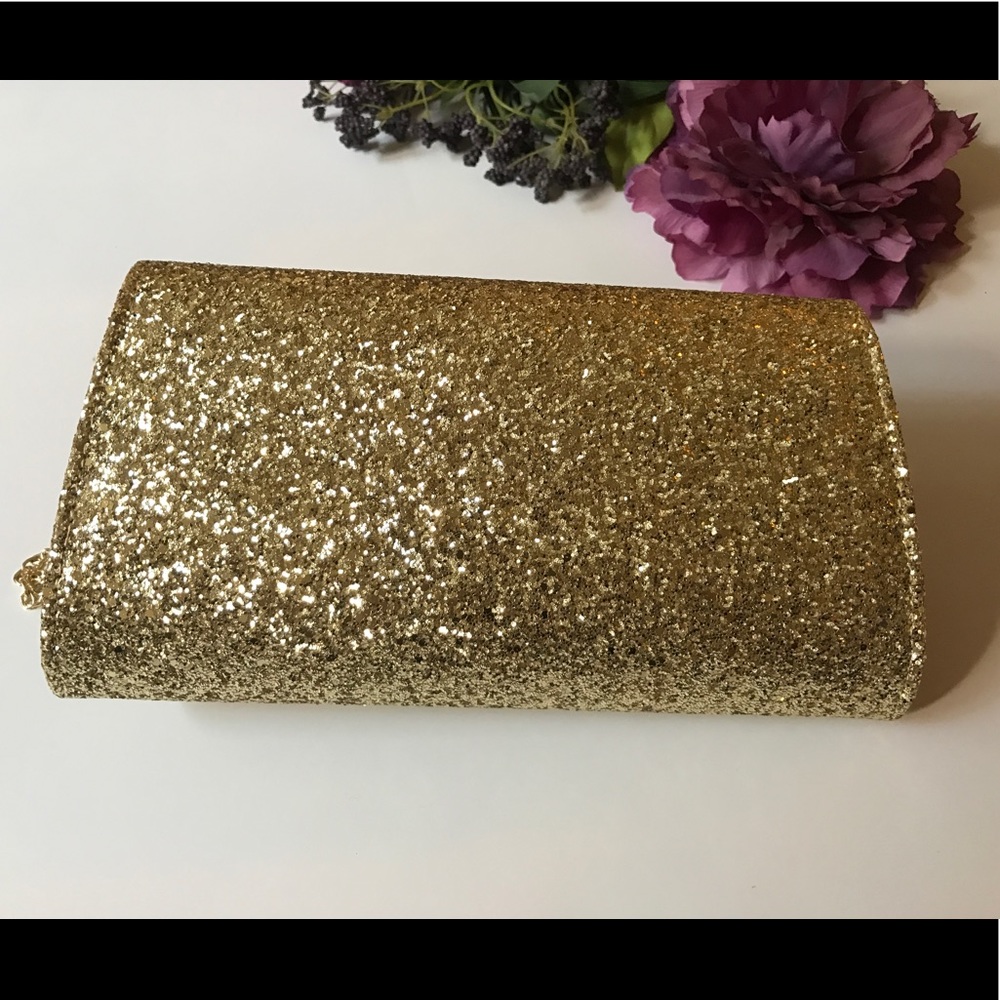 Beautiful gold and glittery clutch /shoulder purse - Picture 5 of 8