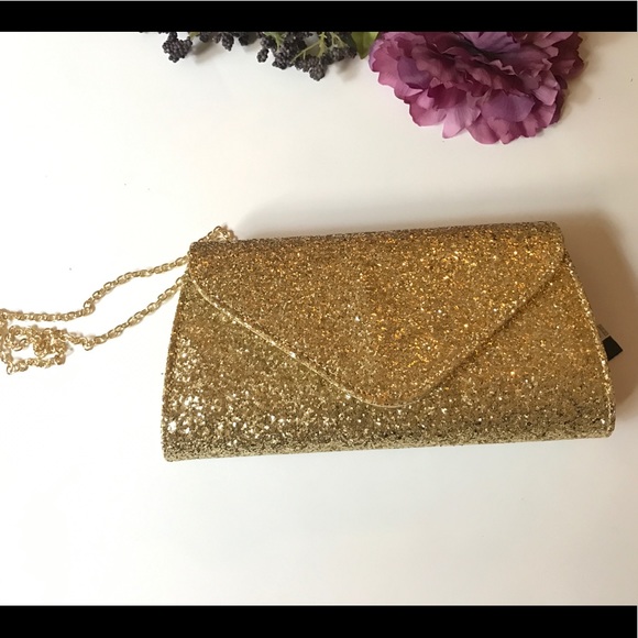 Beautiful gold and glittery clutch /shoulder purse - Picture 2 of 8