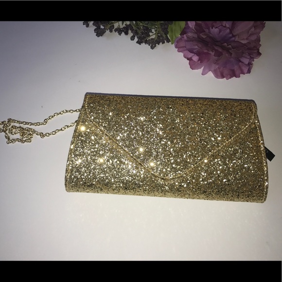 Beautiful gold and glittery clutch /shoulder purse - Picture 3 of 8