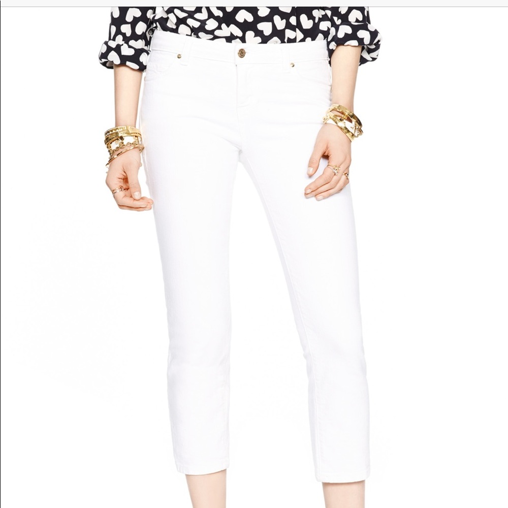 Kate Spade White Cropped Delancey Street Denim