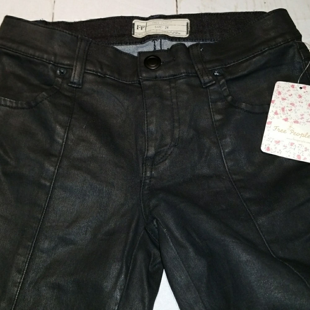 🆕Free People Coated Low Rise Jillian Skinny Pant - Picture 7 of 8