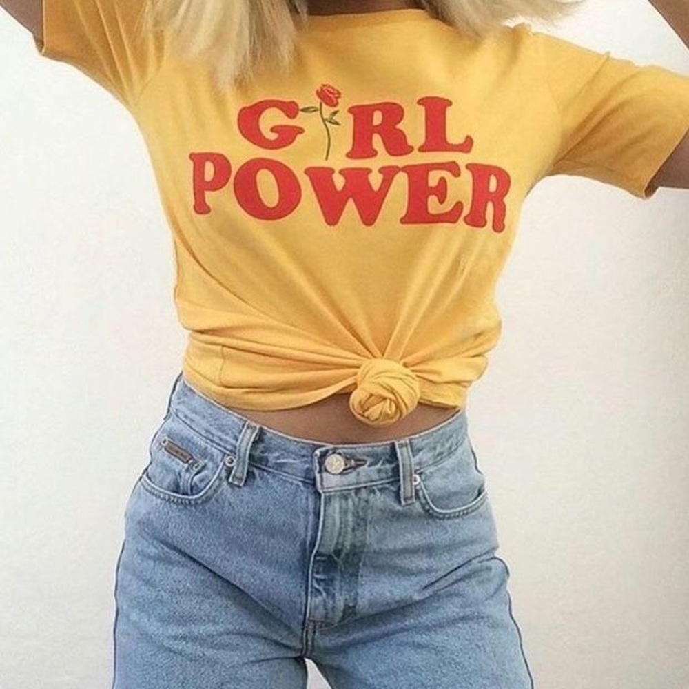 Yellow Girl Power T Shirt