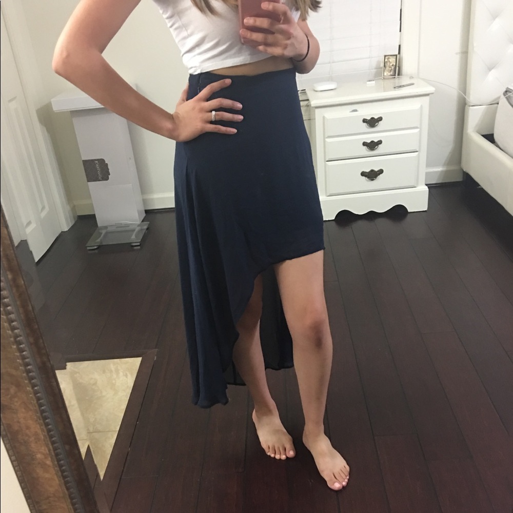 High low skirt.