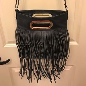 Black Fringe Boho Crossbody Purse