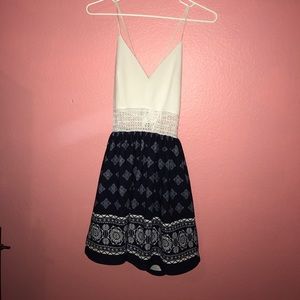 a cute white and navy dress