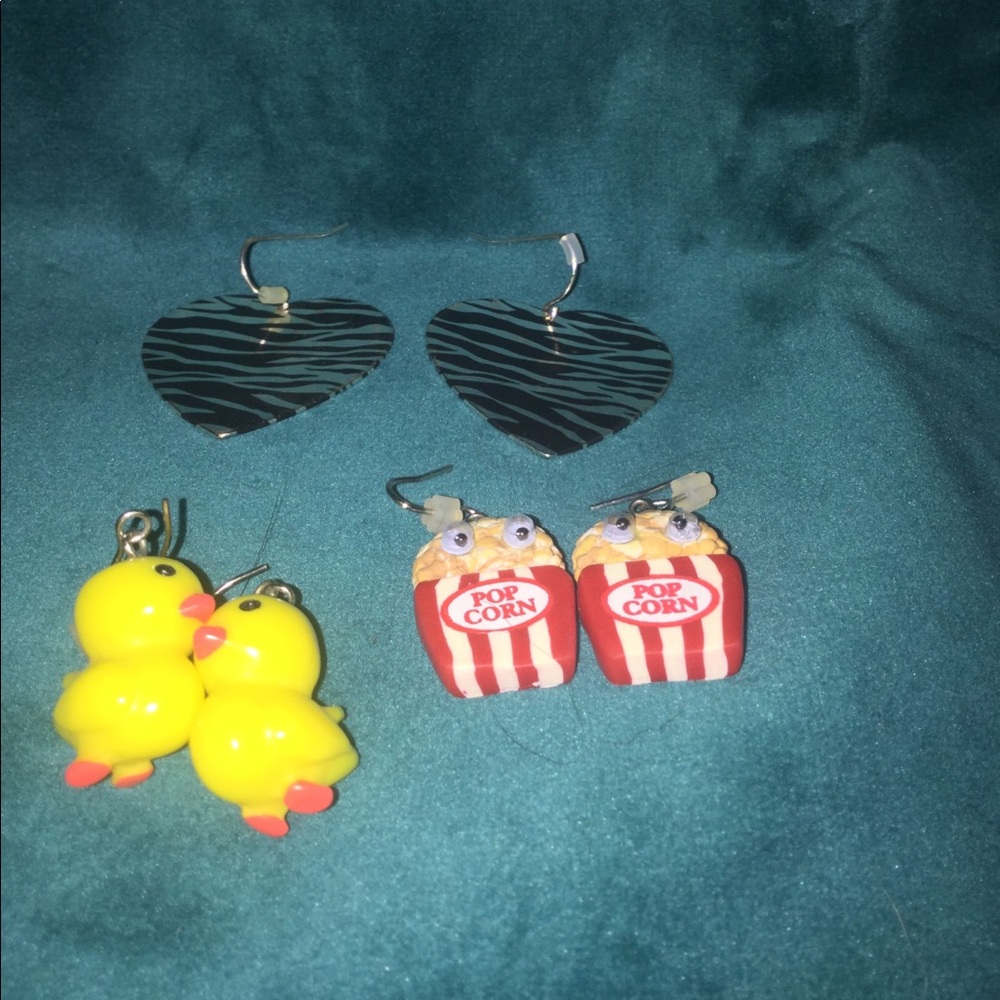 A set of three miscellaneous earrings