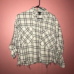 white and black button down shirt (never used)