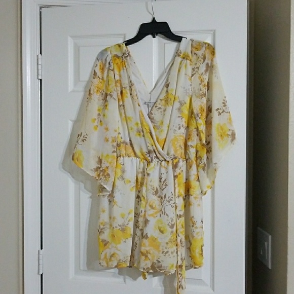Yellow Floral Romper - Picture 1 of 2