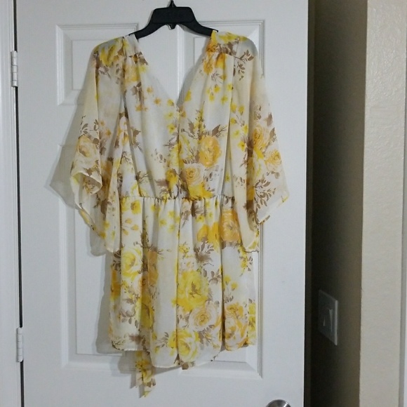Yellow Floral Romper - Picture 2 of 2