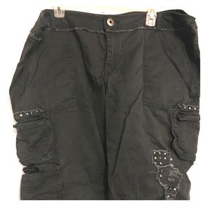 City chic size 22 grey studded cargo shorts