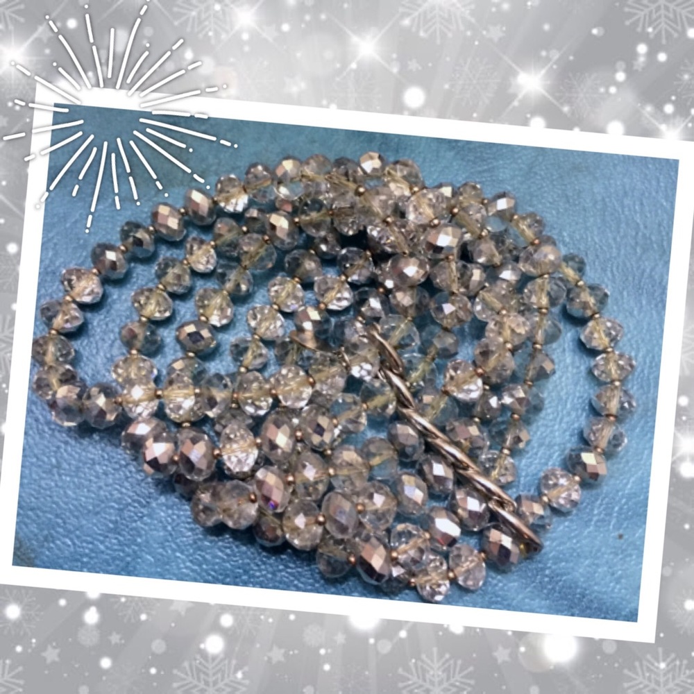 Crystal and silver stretch bracelet