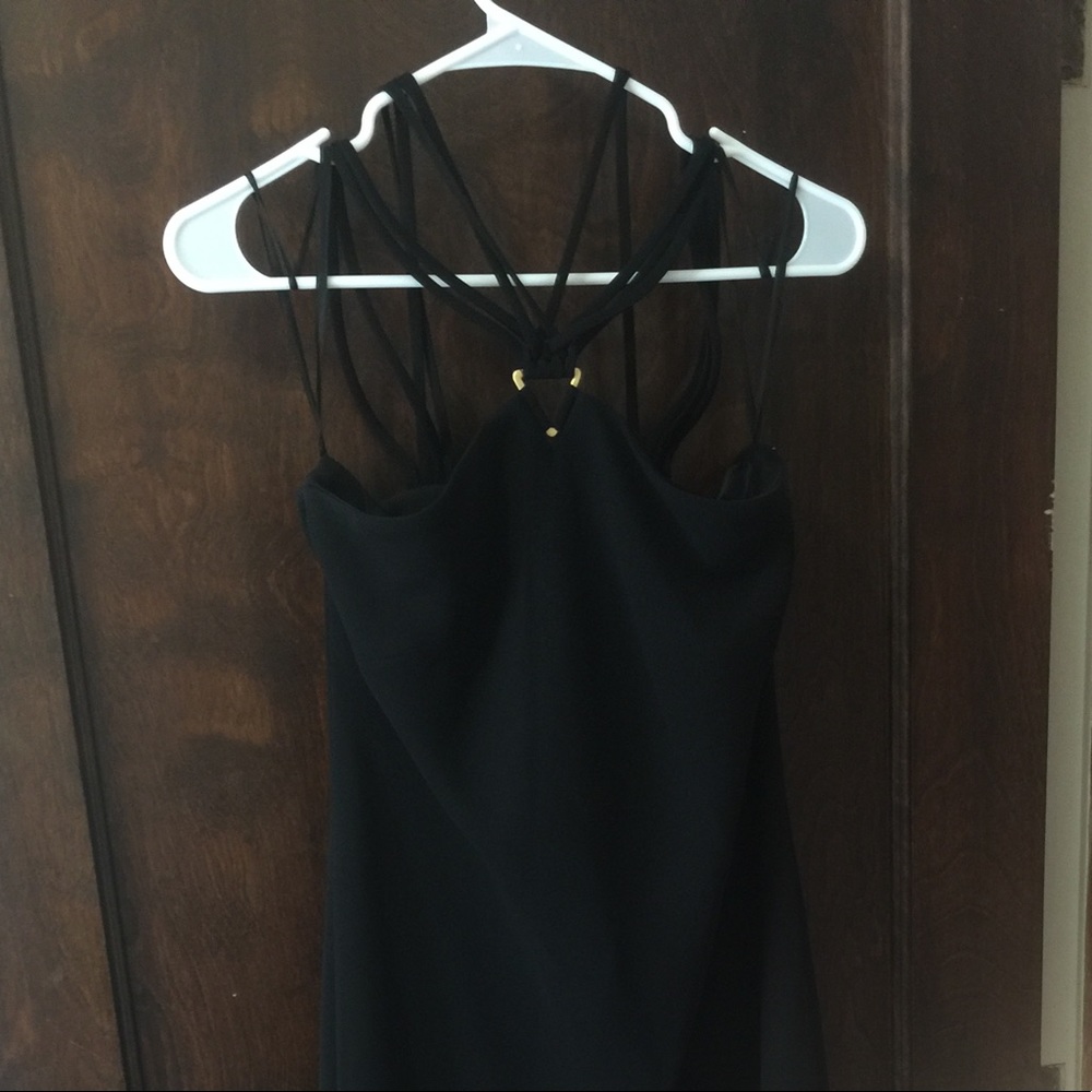 Strappy neck floor length dress/gown