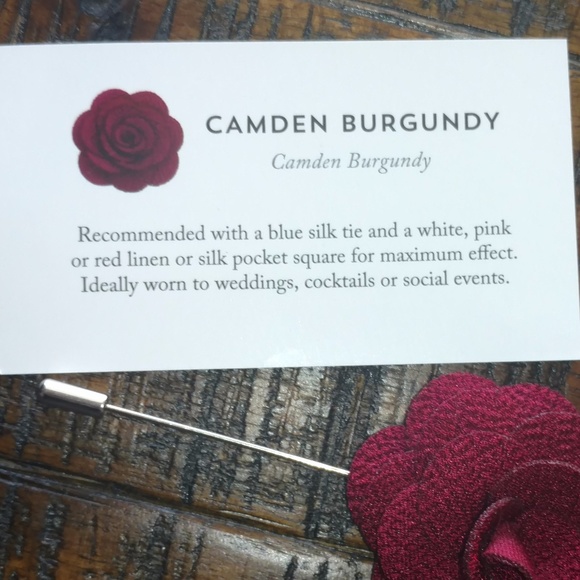 Camden Burgundy Lapel Pin - Picture 4 of 4
