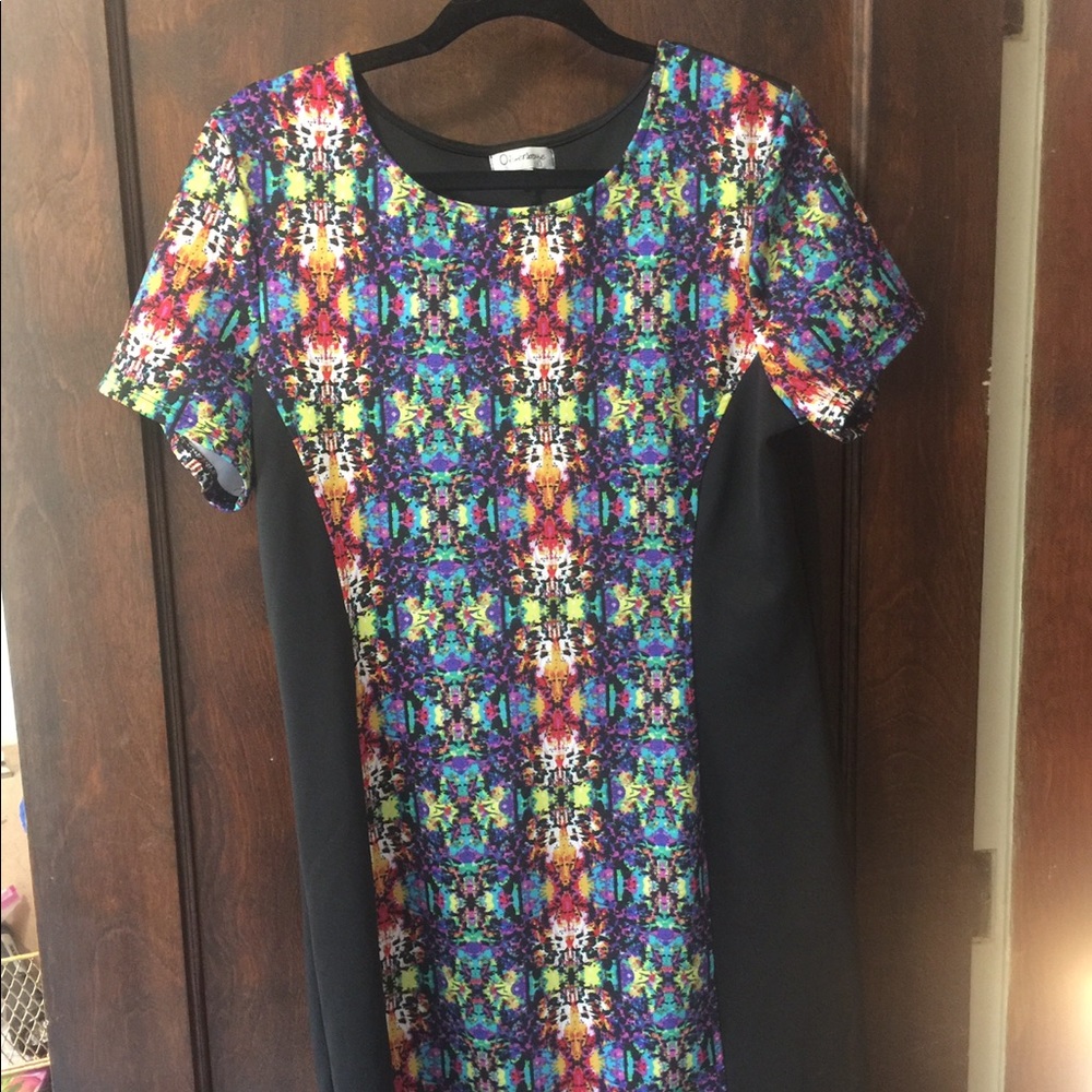 Multicolored front panel dress