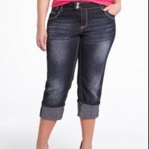Angel Jeans size 20 dark wash cuffed capris