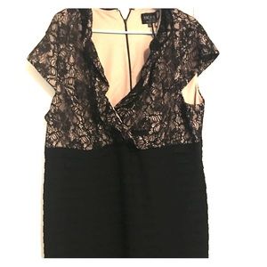 Xcape size 22 black and beige lace cocktail dress
