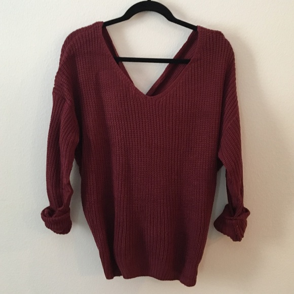 Burgundy Twist Sweater - Picture 5 of 6