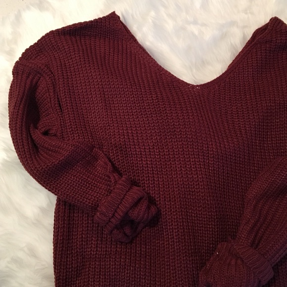 Burgundy Twist Sweater - Picture 6 of 6