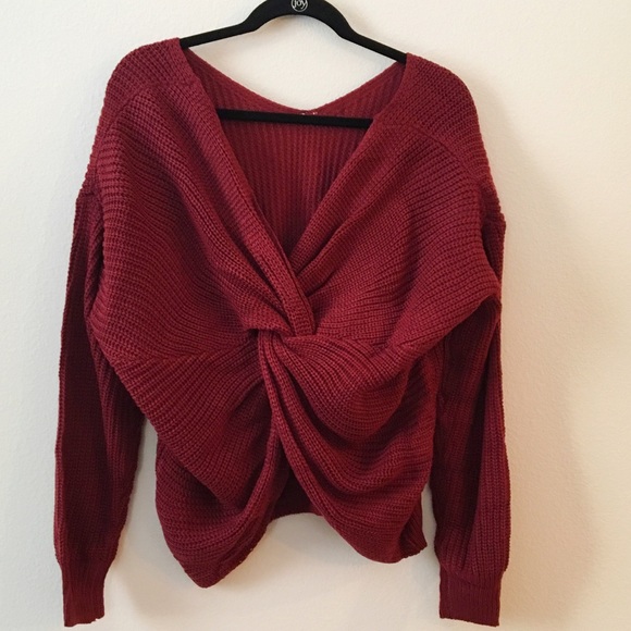 Burgundy Twist Sweater - Picture 2 of 6