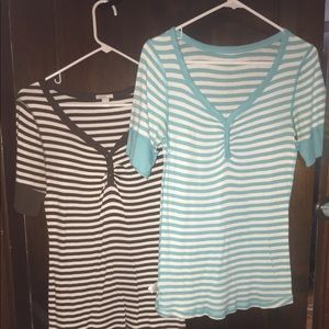 2 pack striped 3 QUARTER length shirt