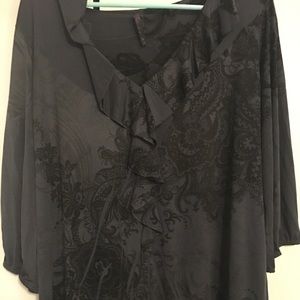 3x grey/black paisley 3/4sleeve blouse