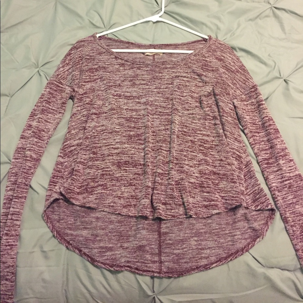 Hollister Marled Pocket Long Sleeve High-LowTop